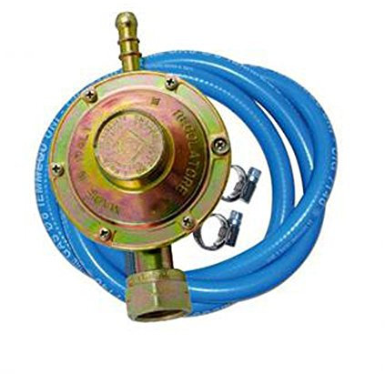 Kit tubo gas 50cm con regolatore 29/37 e 2 fascette bombola GPL barbecue KITSAL