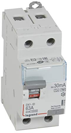 Interrupteur différentiel 2P 230V~ 63A type F 30mA - 2 modules LEGRAND