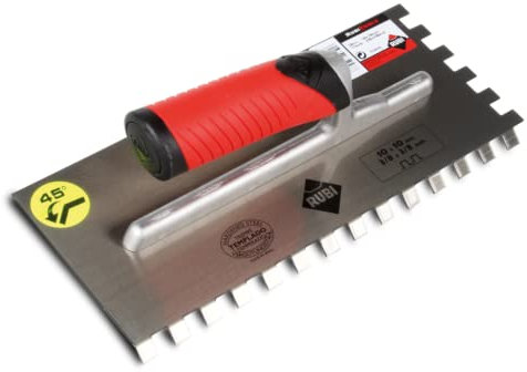 RUBI Zahnkelle mit offenem Rubiflex-Griff, 28cm mit 45 Grad Bezahnung 6x6mm