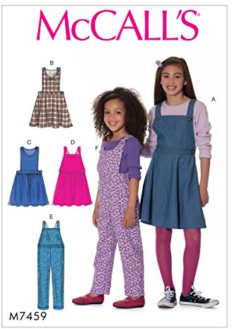 McCall's Patterns 7459 CHJ,Children's/Girls Jumpers and Overalls,Sizes 7-14, Tissue, Multi-Colour, 152 x 213 cm, M7459CHJ