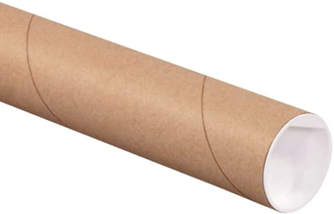 Box USA Mailing Tubes, 3 W x 20 H, 24-Pack - Round Corrugated Tubes for Mailing and Storage of Blueprints, Artwork, Crafts, Posters, Long Art Holder