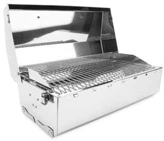 Kuuma Stow and Go Propane Tabletop and Mountable Grill - Stainless Steel Gas Grill with Foldable Legs | Great for Camping, Boating, Picnics, Barbeques & More |13,000 BTUs - (58130)
