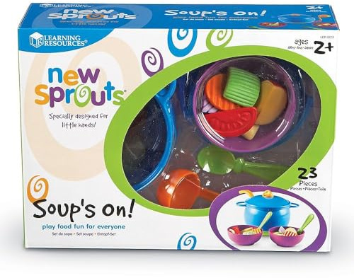 Learning Resources New Sprouts Soup's On! 23 Pieces, Ages 2+ Toddler Learning Toys, Pretend Play Food Set, Kitchen Toys for Kids