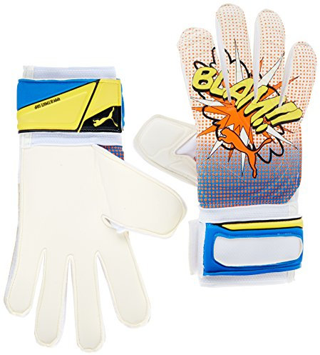 PUMA Torwarthandschuhe EVO Power Grip 2 RC, White/Orange Clown Fish/Electric Blue Lemonade/Pop Art, 9