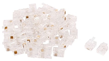 sourcing map RJ11 6P4C Adapter Jack Telephone Phone Handset Cable Wire Connector Clear 50pcs