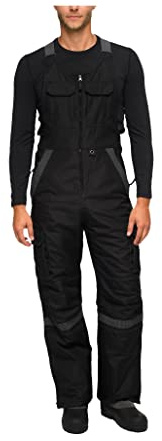 Arctix Men's Tundra Ballistic Bib Overalls With Added Visibility, Black, Medium/32 Inseam