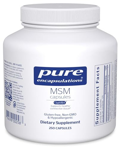 Pure Encapsulations MSM Capsules | Sulfur Supplement to Support Joints, Immune System, Connective Tissue, and Respiratory Health* | 250 Capsules