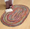 Second Nature Online Mishran umweltfreundlicher, oval geflochtener Teppich in Flacher Webart mit natürlicher Jute und mehrfarbigem, recyceltem Material - 60 cm x 90 cm
