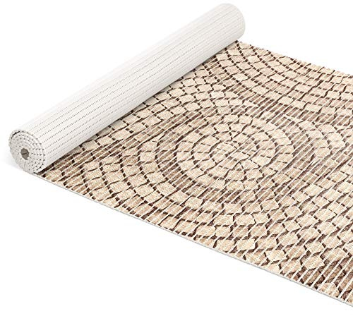 ANRO Weichschaummatte Badematte Bad Dusche WC Vorleger Teppich Antirutsch Badläufer Mosaiksteine Beige 120x65cm