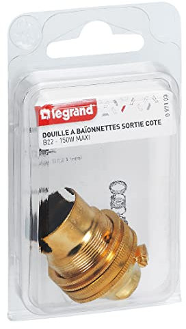 Legrand LEG97103 Lampenfassung mit Ring/seitlichem Ausgang für Kabel für B22-Bajonett-Leuchtmittel
