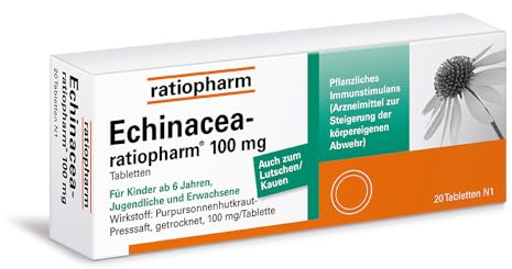 Echinacea-ratiopharm 100 mg Tabletten: Natürliche Unterstützung für das Immunsystem - zur Behandlung von Erkältungskrankheiten und Infekten der ableitenden Harnwege, 20 Tabletten