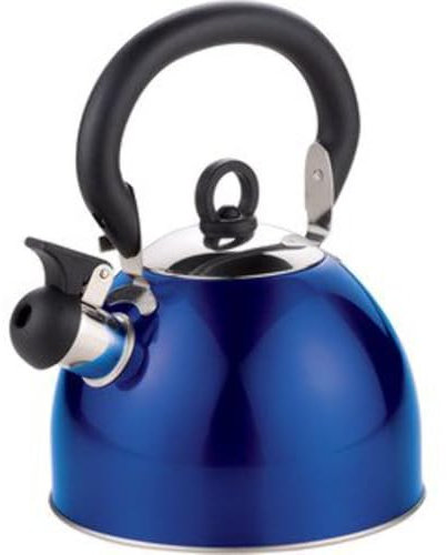 Prima 11172C 2.5Ltr S/S Whistling Kettle Metalic Blue, Stainless Steel, 7 Cups