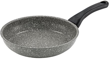 Barazzoni - Sartén de Aluminio de Efecto Piedra con Revestimiento de Marmotech y Base de inducción (diámetro de 24 cm), Color Gris