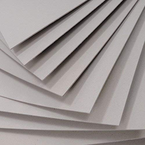 PROTECTAFILE A1 + Greyboard Thick Card 2000 microns 2mm Grey Board Backing Modelling (Pack 10)- Sturdy Cardboard Sheets for Crafts and DIY Projects - Designer Kraft Heavy Duty Chipboard Sheets