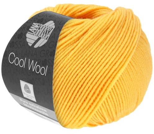 LANA GROSSA Cool Wool Uni | Extrafeine Merinowolle waschmaschinenfest und filzfrei | Handstrickgarn aus 100% Schurwolle (Merino extrafein) | 50g Wolle zum Stricken & Häkeln | 160m Garn FB 419