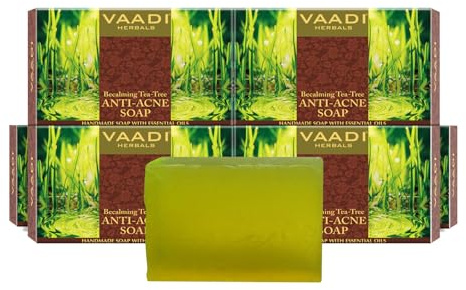 Vaadi Herbals Becalming Tea Tree Soap Anti Acne Therapy, 75gms x 6