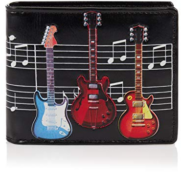 Shag Wear ® Geldbörse Portemonnaie Herren Geldbeutel Herren Portmonee Designs: (E-Gitarre Schwarz/Electric Guitars)