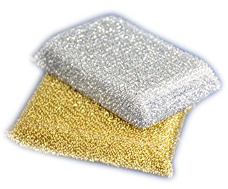 Bobbi 8X (4-x2er) TEFLONSCHWAMM Lurex TOPFREINIGER Gold/Silber