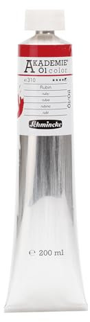 Schmincke – AKADEMIE® Öl color, feine Künstler-Ölfarben, Rubin, 41 310 015, 200 ml Tube, höchst lichtecht, Ölmalerei