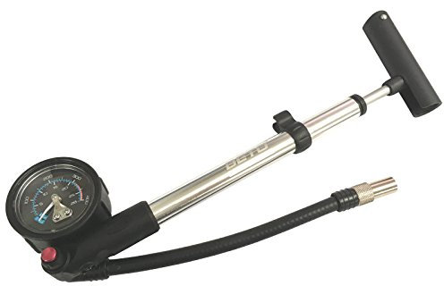 Beto Stoßdämpferpumpe, Fahrrad-Dämpferpumpe mit Messgerät, SP-002AGN, Aluminium, bis 28 bar / 400 psi