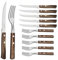 Tramontina Steakbesteck Pizzabesteck, 12-teiliges Set, für 6 Personen, Steakbesteckset, rostfreier Edelstahl, FSC zertifizierter Echtholzgriff, spülmaschinenfest, Blister