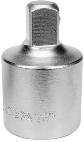 YATO Adapter Reduzierstück 1/2 auf 3/4 Chrom Vanadium Stahl Crv 50BV30, DIN 3121 Vierkant mit Rille für sicheren Halt