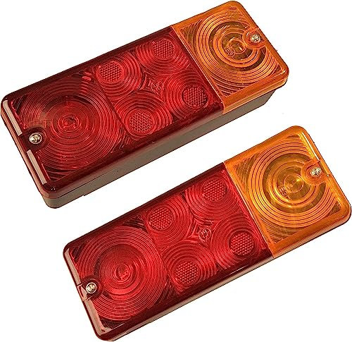 DDR Rückleuchte Anhänger Rücklicht Set Links Mit Kennzeichenleuchte + Rechts Für Trailer Wohnwagen 210x83mm 3-Kammer-Rücklicht