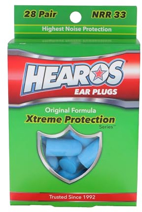 HEAROS Xtreme Protection Series Ear Plugs, Blue, 28 Pair