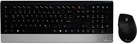 MediaRange Funk-Tastatur- und Maus-Set, Highline Serie, QWERTZ, schwarz/silber