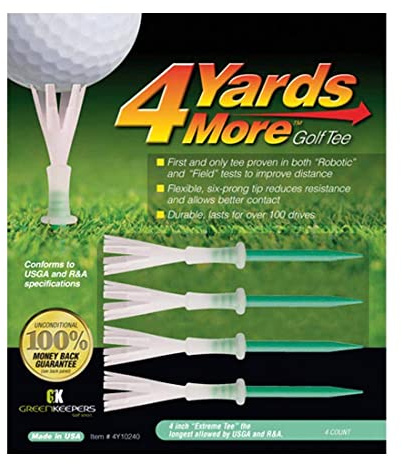 4 Yards More Golf Tee - 4 Extreme (4 Green Tees)