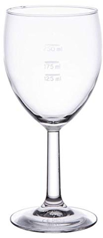 Arcoroc Savoie Grand Vin Wine Glasses 350ml CE marked at 125ml 175ml and 250ml Pack of 48