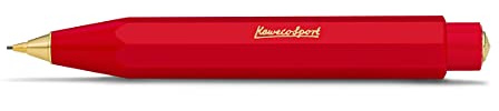 Kaweco Classic HB - Portamine da 0,7 mm, in plastica di alta qualità, con design ottagonale, 11 cm, penna a pressione ricaricabile (rosso)