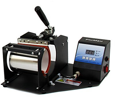 PixMax Tassenpresse Transferpresse Transferpresse für Tassen Sublimationsdruck Schwarz mit GRATIS Sublimationspapier + GRATIS 22m hitzebeständiges Klebeband