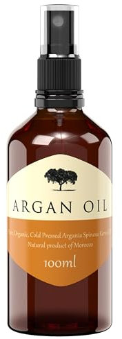 Truly Moroccan Pure Organic Argan Oil 100ml – Cold Pressed 100% Pure Argan Oil for Hair, Face, Body & Skin. Sourced and Bottled in Morocco (Pump Dispenser)