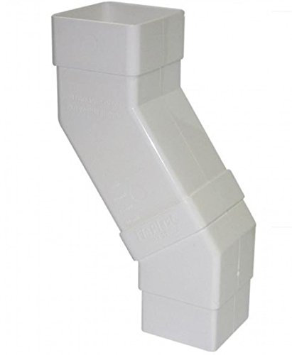 FLOPLAST 65mm Square Downpipe Adjustable Offset Bend - White