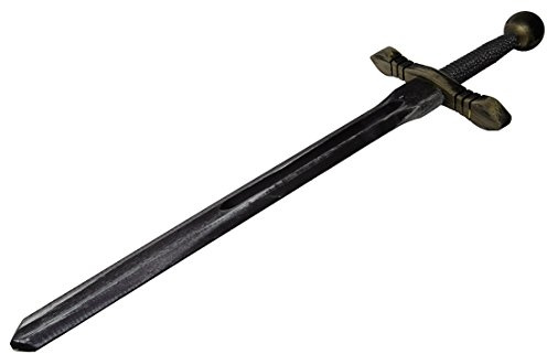 Master Of Trading Grande épée King Arthur 72 cm en bois pour enfants Thème chevalier médiéval 2 mains Noir