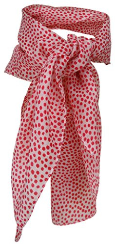 TigerTie damas paño-nicki en rojo blanco gris unicolor - pañuelo 100% de seda - 50 x 50 cm