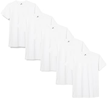 Lower East Camisetas Manga Corta Hombre (5 Pack) de 100% Algodón - Camiseta Hombre Manga Corta, Camisetas Hombre, Camiseta Manga Corta Hombre, T-Shirts Hombre, Camisetas Basicas , Blanco, XL