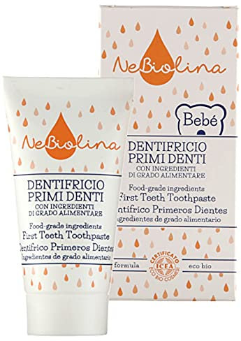 Nebiolina dentifricio primi denti - Ecobiologico - Italiano - Ingredienti di grado alimentare - 0 - 6 anni - 50 ml