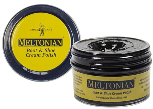 Meltonian Cream Shoe Polish - Boot Polish, Leather Shoe Polish Oil Based with Beeswax - Restores & Protects, 60+ Colors, Black