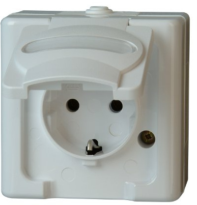 Kopp 103302007 blå elektrisk säkerhetskontakt med lock