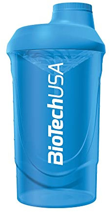 BioTechUSA Wave Shaker | Bottiglia shaker | 100% a prova di perdite | Miscelazione migliorata | Durevole e sicura | Facile da usare e da pulire, 600 ml, Ciano