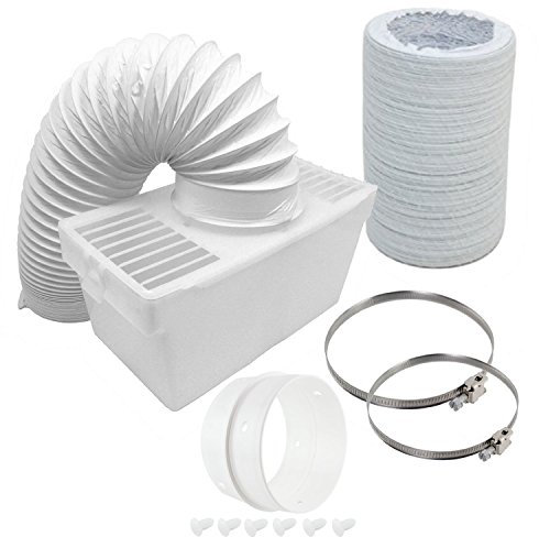 SPARES2GO Kit de condensateur et tuyau extra long avec bague de connexion pour sèche-linge White Knight (100 mm de diamètre)