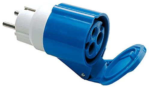 FANTON 73001 CEE Adapter, Stecker DE-FR 3P 16A, Steckdose 3P 16A 200-250V 6h IP44