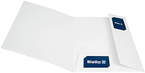 Biella Premium Angebots- und Präsentationsmappe PEARL #1 für DIN A4 Mappe mit Sichttasche oben offen 2 Klappen und Visitenkartenstanzung weiß für Angebots- und Unternehmenspräsentationen SWISS MADE