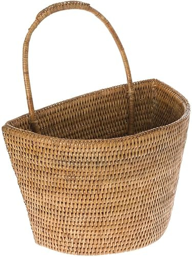KOUBOO La Jolla Rattan Wall Storage Basket, Large Hanging Organizer, Brown