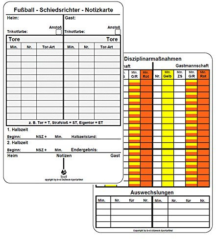 B+D Spielnotizkarten Fußball Neue Generation 50 Stück