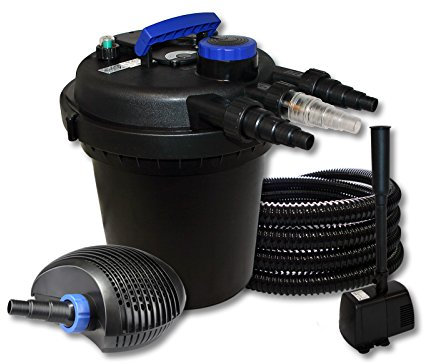 SunSun Kit filtro estanque presión 10000L 11W UVC 20W bajo consumo tipo bomba 25m tubo fuente jardin