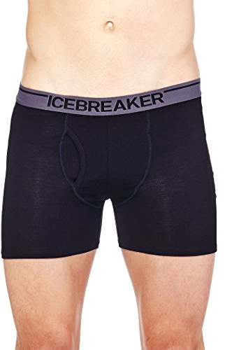 Icebreaker Men's Merino Anatomica Boxers with Fly - BLACK - Large
