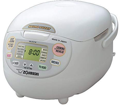 Zojirushi Ns-Zcc18 10-Cup (Uncooked) Neuro Fuzzy Rice Cooker And Warmer, Premium White